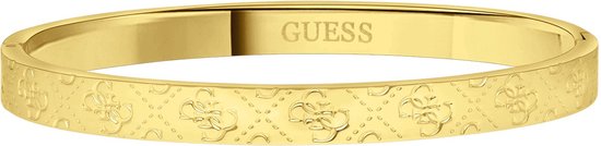 Guess Dames plated bangle armband 4G logo - Staal - Bangle - Cadeau voor vrouwen - Stijlvol - Goudkleurig