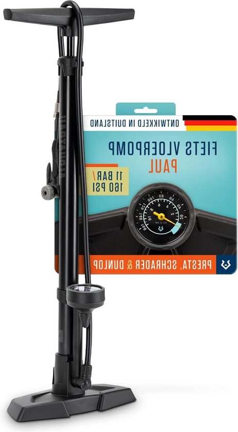 Foto: Fietspomp met drukmeter vloerpomp 11 bar 160 psi grote manometer adapter voor bal en luchtmatras voor presta schrader en dunlop ventiel fietspomp met drukmeter