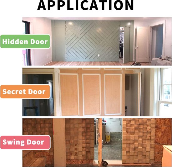 Charnières de porte Charnières robustes pour portes en bois Axe à 360 degrés Système de charnières en acier inoxydable (128*23*43mm et 100*23*43mm)