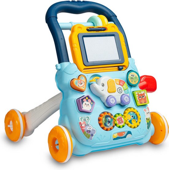 Entraîneur de marche Éducatif avec sons et planche à dessin Blue