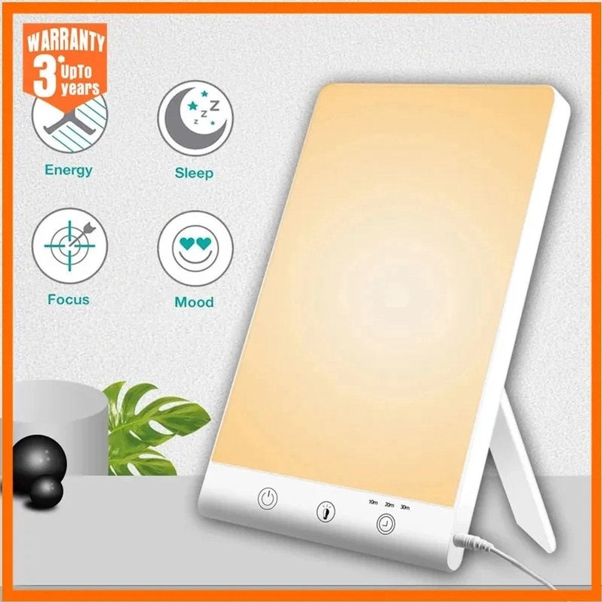 N.lux - Daglichtlamp met dimfunctie en timer - Lichttherapie - 2000 tot 12000 Lux - Winter depressie - Wit en warm wit licht - Daglichtlamp staand - Bureaulamp — cadeau in Cadeau-ideeën - foto 2