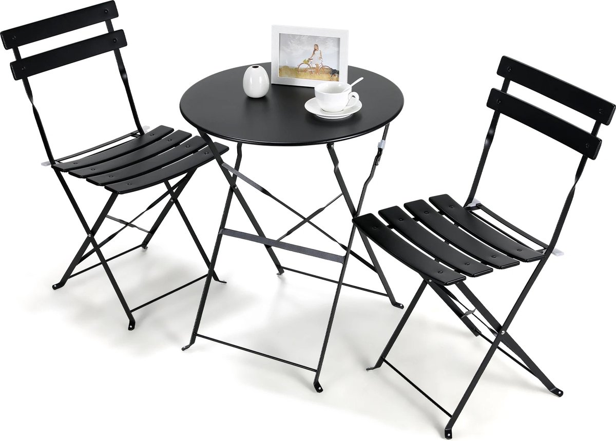 Decotopia Bistroset 3-delig Inklapbaar Zwart