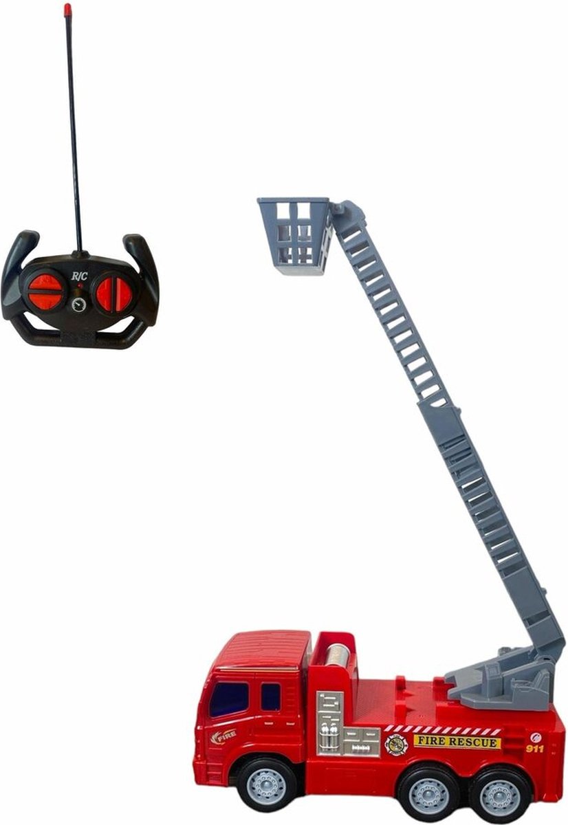 R/C Fire Truck - Afstand Bestuurbaar Brandweerwagen - met draaibare ladder 360° - Brandweer auto — afbeelding 8