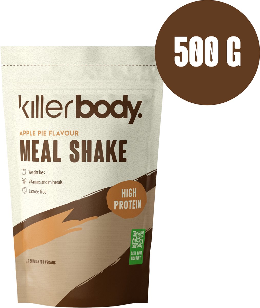 Goedkoopste Killerbody Maaltijdshake - Apple Pie - 500 gr - Draagt bij aan Gewichtsverlies