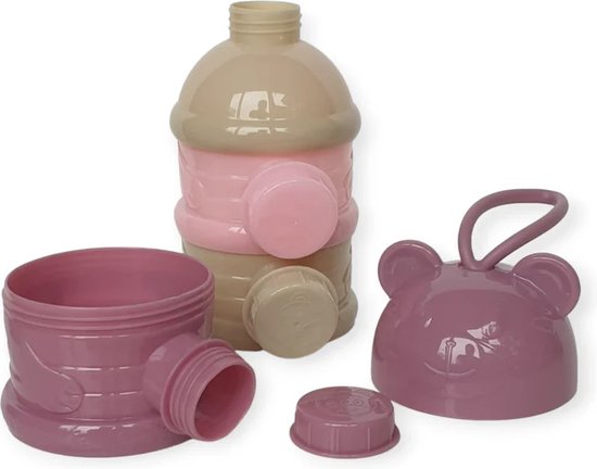 Baby - Melkpoeder toren - Rose - BPA Vrij - Dispenser - Kraamcadeau - 4 verdiepingen - Reisbox - Doseerbakje van Beelupon — afbeelding 3