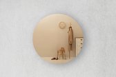 Miroir rond - Miroir d'entrée - Sans cadre - Bronze - Diamètre : 70 cm - Épaisseur : 4 mm - Incl. Kit de montage miroir