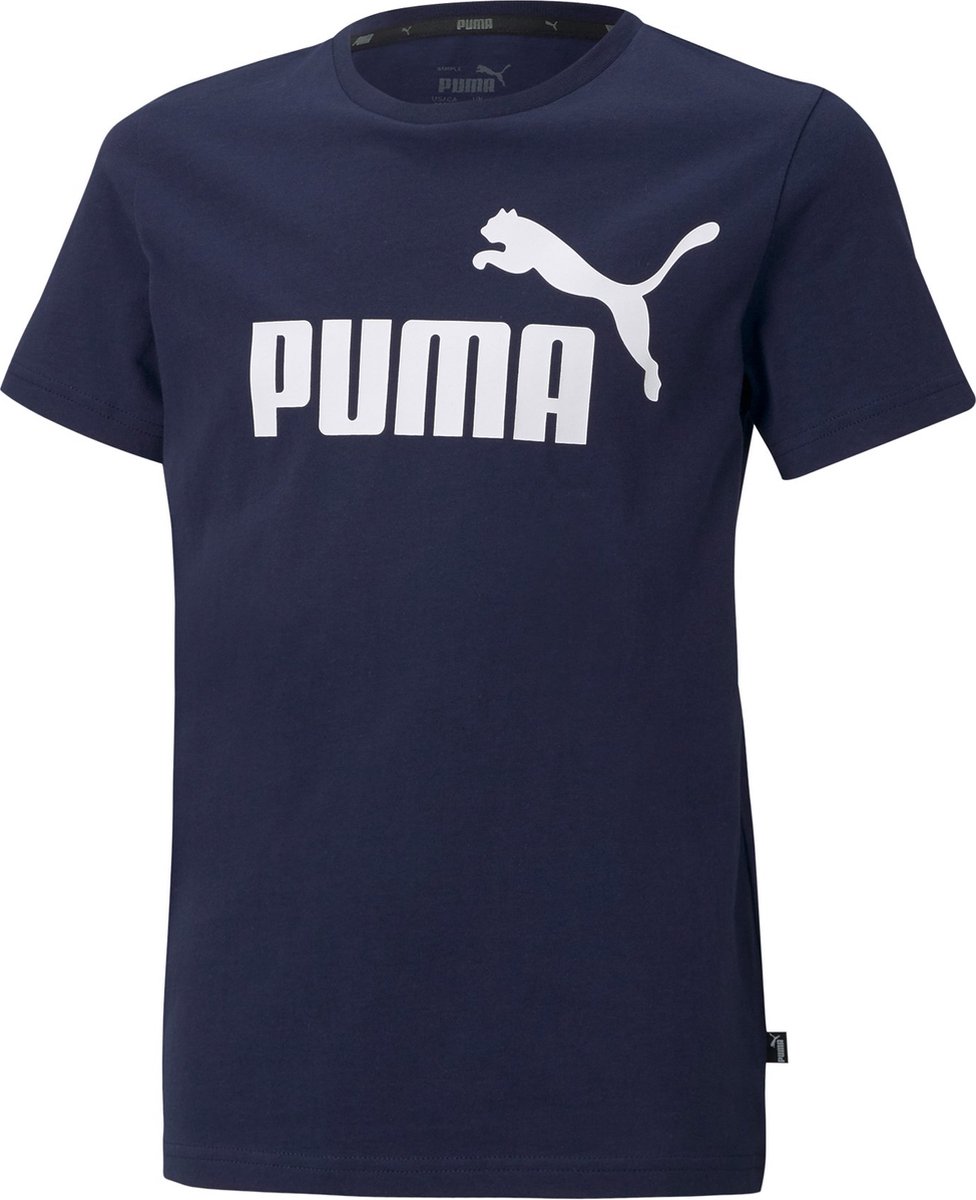 Puma Essential Logo Shirt Junior Marineblauw