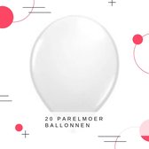 20 x parelmoer witte metallic helium ballonnen