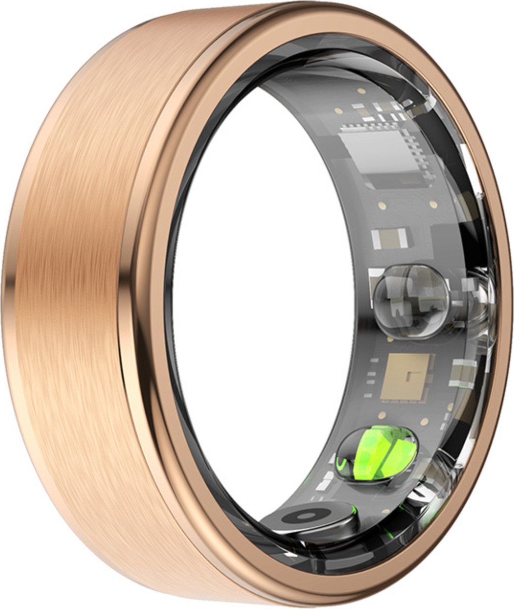 Kuno Ring 1 - Slimme ring - Smart Wearable - Health Ring - Slaap Tracker - Hartslagmeter - Stappenteller - Fitness en Activiteiten Tracker - Calorieen Bijhouden - Geen Abbonement - Waterdicht - voor Mannen en Vrouwen - Goud - Maat #9
