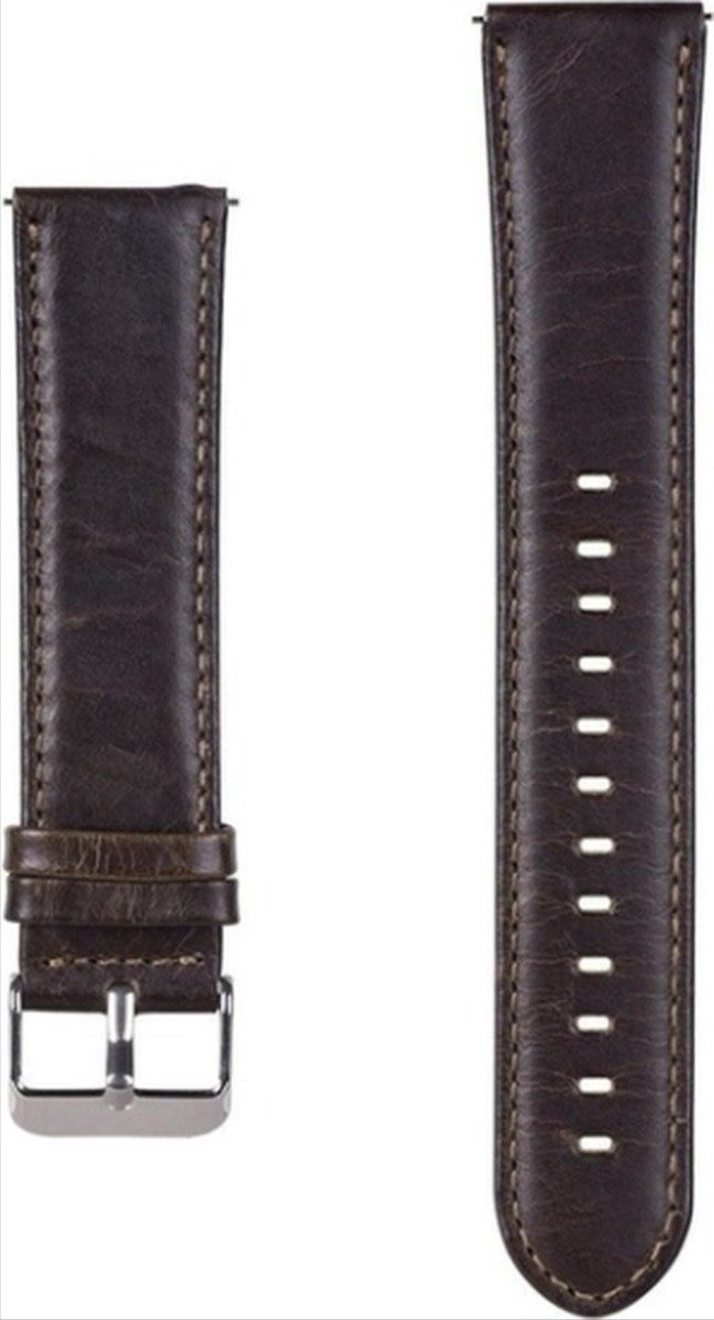 Klassieke band geschikt voor Samsung Galaxy Watch - Classic donkerbruin - 45mm / 46mm - Smart watch band van Heble®