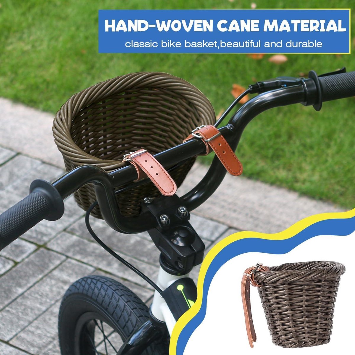 Mini-kinderfietsmand voor meisjes en jongens - fietsaccessoires - maat S - zwart