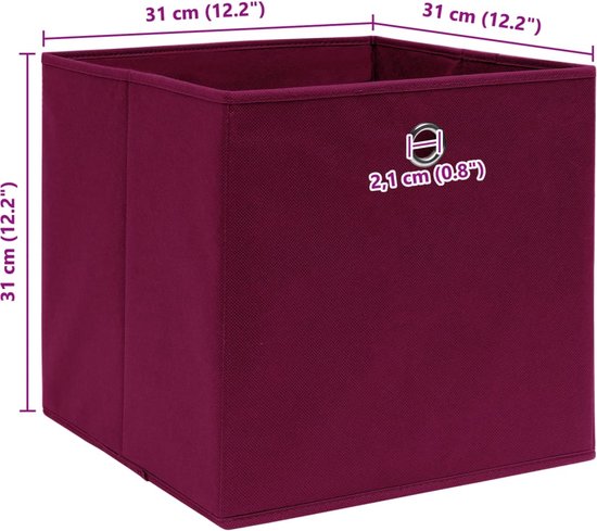 vidaXL Opbergboxen 4 st 32x32x32 cm stof roze