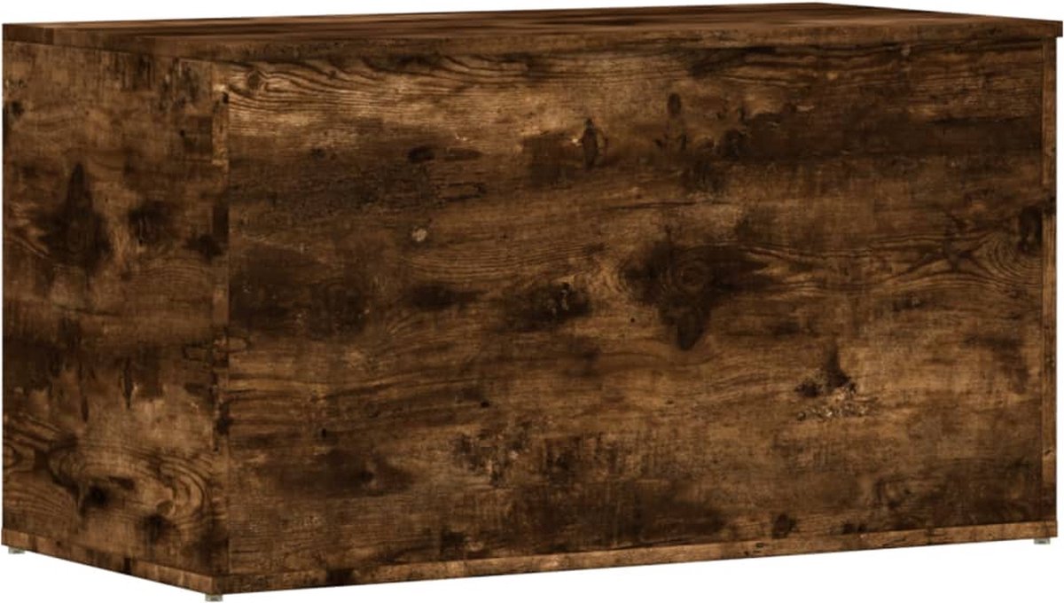 vidaXL - Opbergkist - 84x42x46 - cm - bewerkt - hout - gerookt - eikenkleurig