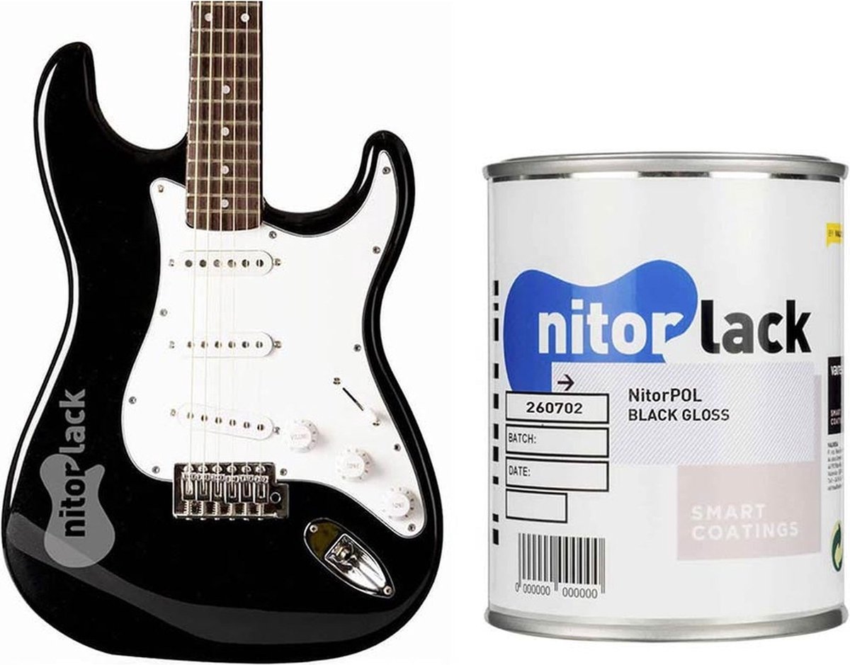 NitorLACK Nitrocellulose Lak Black Gloss 400 ml Spuitbus of 500 ml Blik