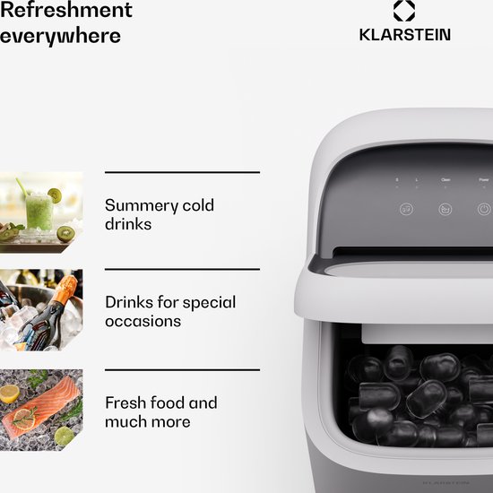 Klarstein Sparkice Ijsblokjesmachine - 2 Modi - Automatische reiniging 15 kg per 24 uur - Wit van Klarstein — afbeelding 2
