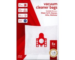 Vacustock - AM-01 - stofzuigerzakken geschikt voor o.a Miele F/J/M, Hoover, Otto, Weltstar. Doos 5 zakken en 1 filter