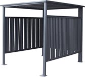Abri à Vélos 4 Places - Dimensions 203x198x157 Cm - Acier Galvanisé - Toit En Pente - Kit D'ancrage Inclus - Gris