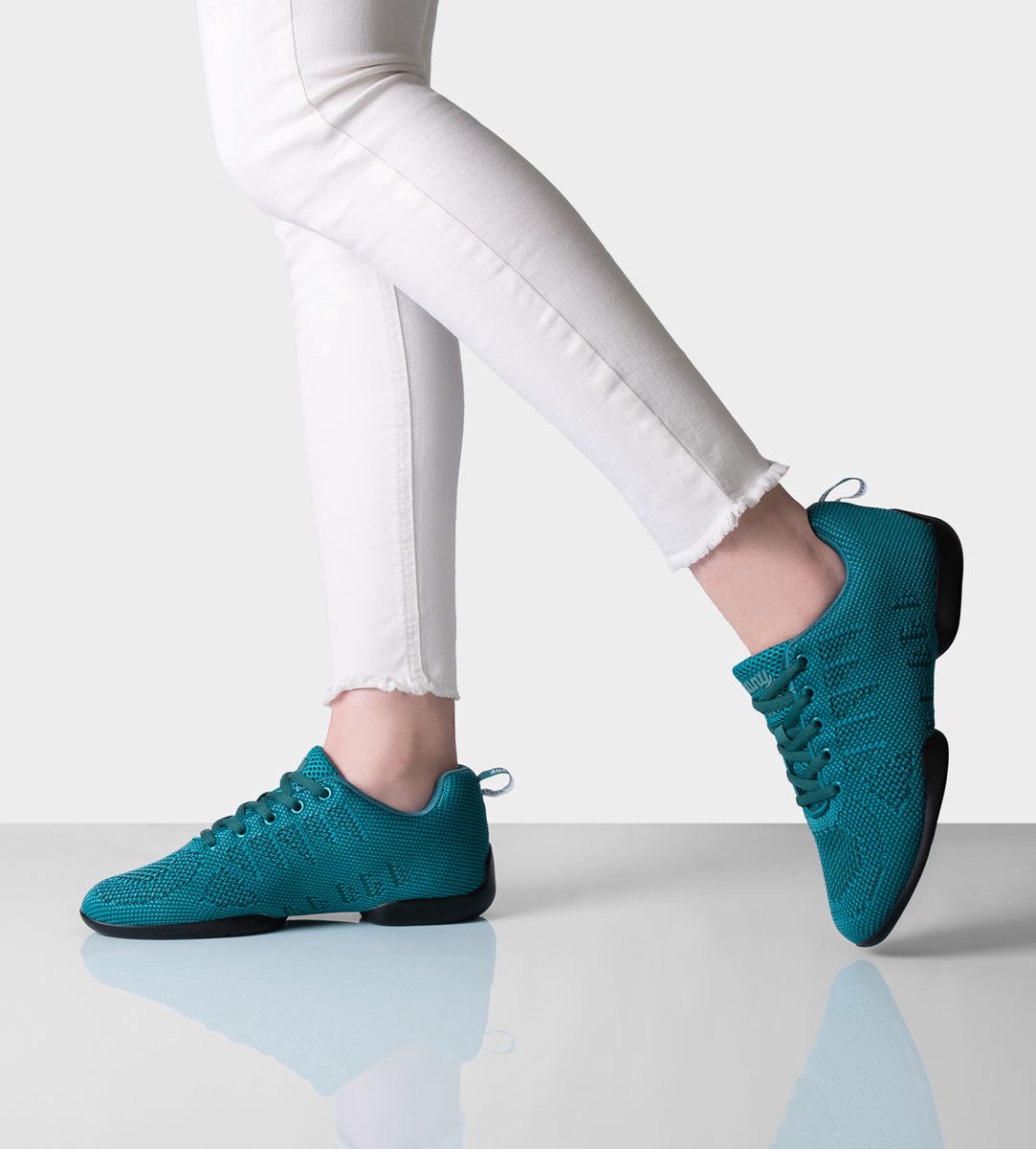 Suny Anna Kern 175 Petrol Dames Danssneakers met Splitzool en Spinpoint - Verwisselbare Inlegzolen - Salsa - Bachata - Latin - Jazz - SUNY - Petrol - 38