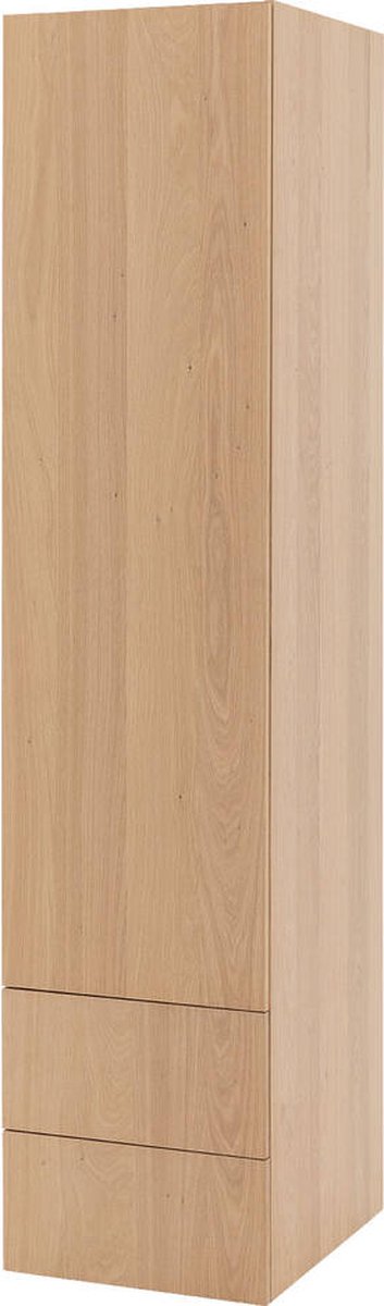 Goossens Kast Systeem Malaga, Module 4 Links (2x Naad Beneden) 1x Draaideur En Ladenblok - Hout Blank