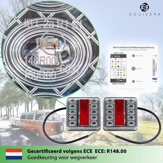 Equivera Siècle des Lumières de remorque - Set Siècle des Lumières de remorque - Éclairage de remorque - Siècle des Lumières de remorque