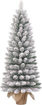 Black Box Trees Gerlos Smalle Kunstkerstboom in Jute - H90 x Ø41 cm - Groen Frosted