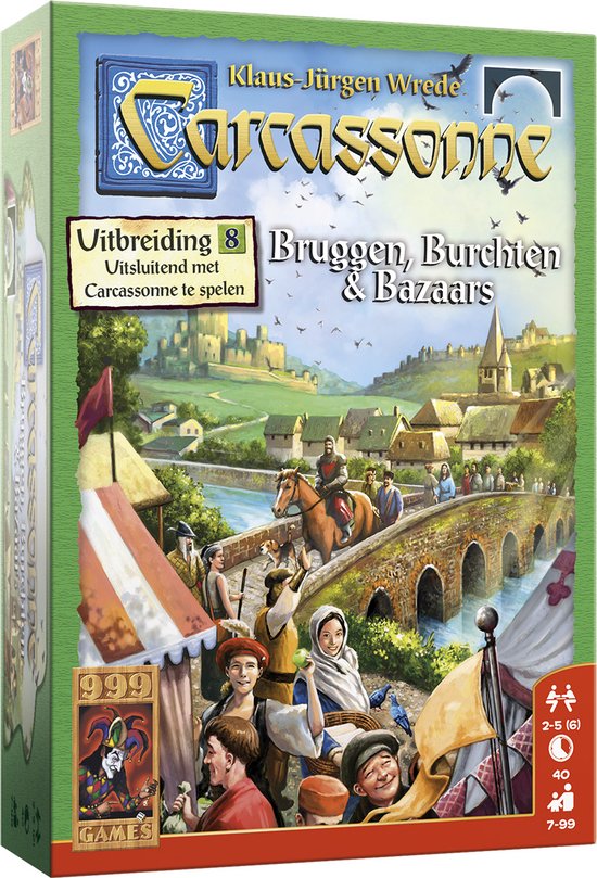 Foto: 999 games carcassonne bruggen burchten en bazaars uitbreiding bordspel