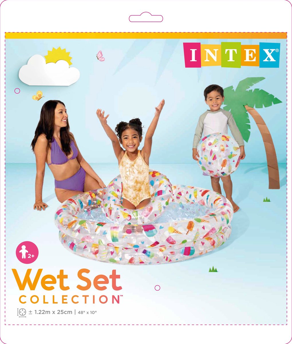 Intex Ice Pop Opblaaszwembad Set - Ø 122 x 25 cm - Inclusief Strandbal en Zwemband — afbeelding 4