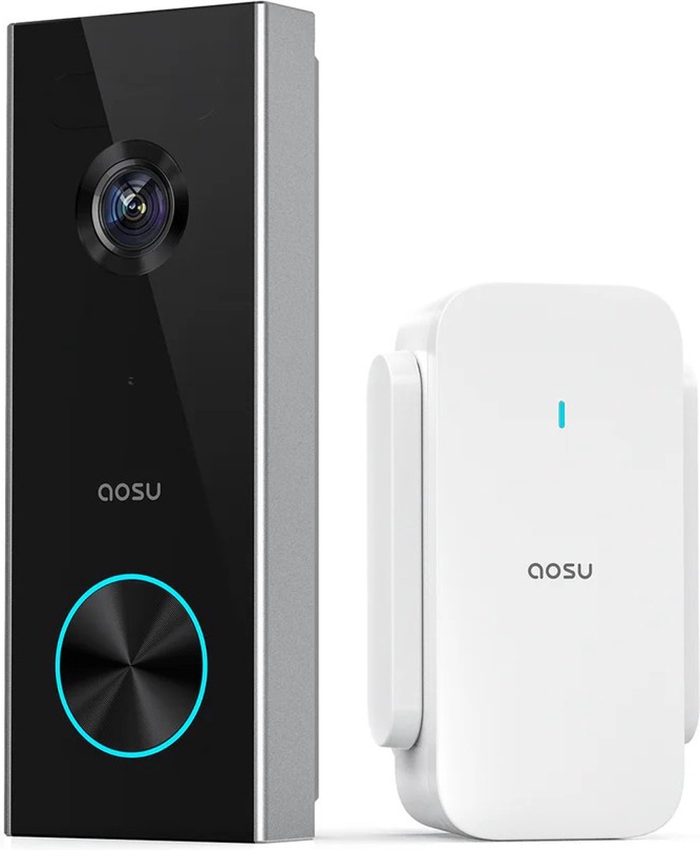 AOSU Video Doorbell Pro - 2K Video Deurbel met HomeBase - Anti-diefstal Alarm - Google & Alexa - AOSU - €129,99