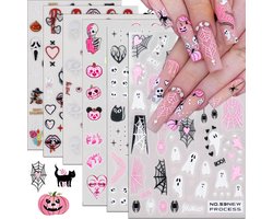 Elysee Beauty - Halloween nagelstickers - 6 vellen - Zelfklevend nageldecoratie - skull, scream, scary design stickers - Nail art tools for DIY manicure