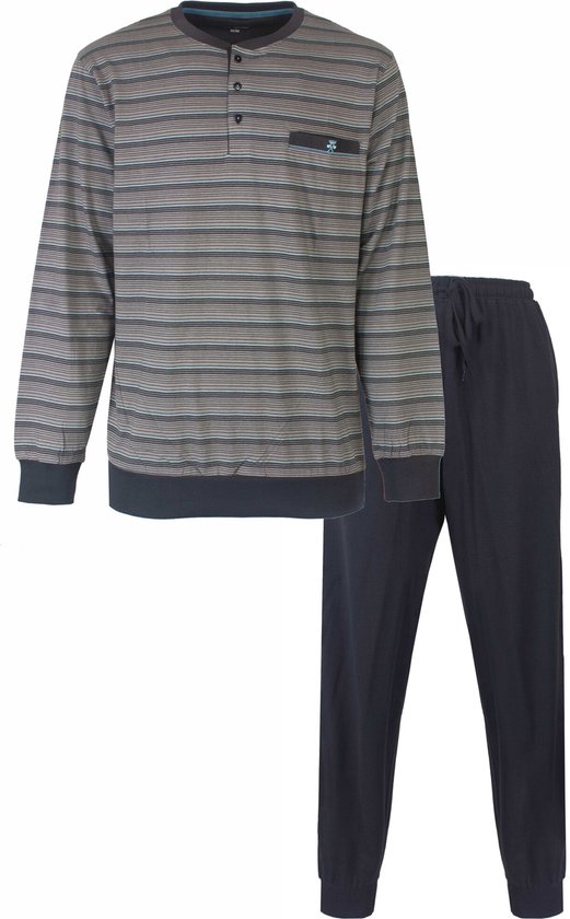 Paul Hopkins Heren Pyjama - Gestreept - Donker Grijs - Maat XL