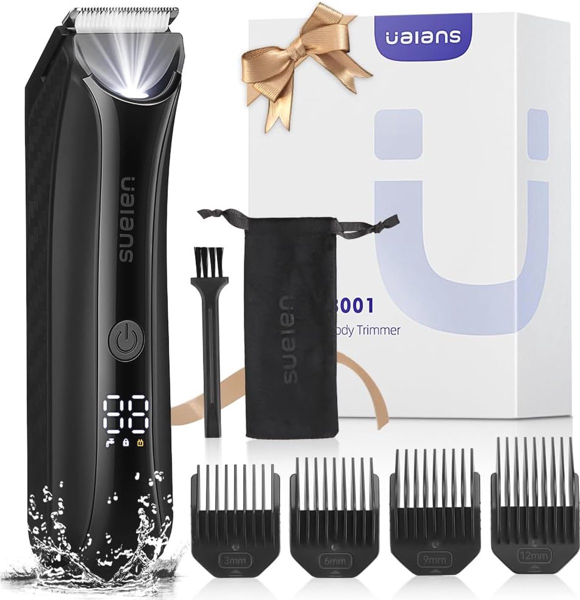 Draadloze Elektrische Body Shaver voor Mannen - Waterdichte Schaamhaar Trimmer met Vervangbare Kammen