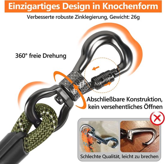 EDIPETS, hondenriem, hondentrainingsriem, gewatteerd, zacht handvat, touw voor puppy's en kleine, middelgrote en grote honden, 1'2, 1'5 en 2'2 meter ( Zwart, 1.5m
