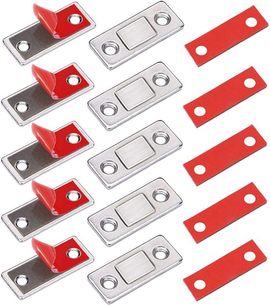 Jiayi 6 stuks magneten voor kastdeuren, ultradunne magnetische snapper sterke deursluiter voor kasten, lademagneetsluiting voor kasten, dubbele magneten, slot voor meubels, kasten, deuren sluiten