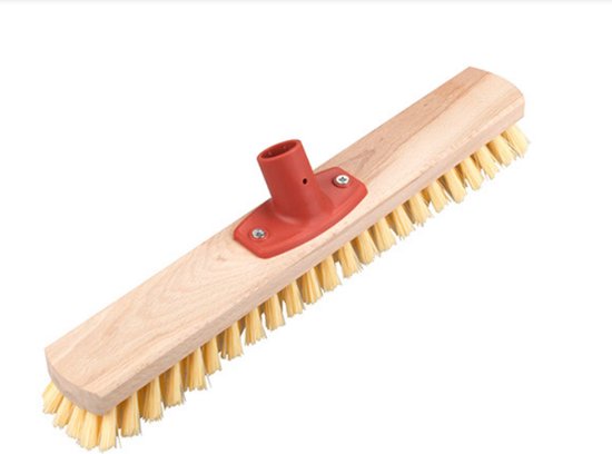 Brosse à récurer - 40 cm - bois - jaune - brosse à récurer - brosse de nettoyage