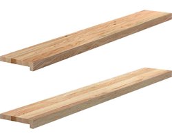 vidaXL - Vensterbanken - 2 - st - onbehandeld - 140x20x2 - cm - massief - eikenhout