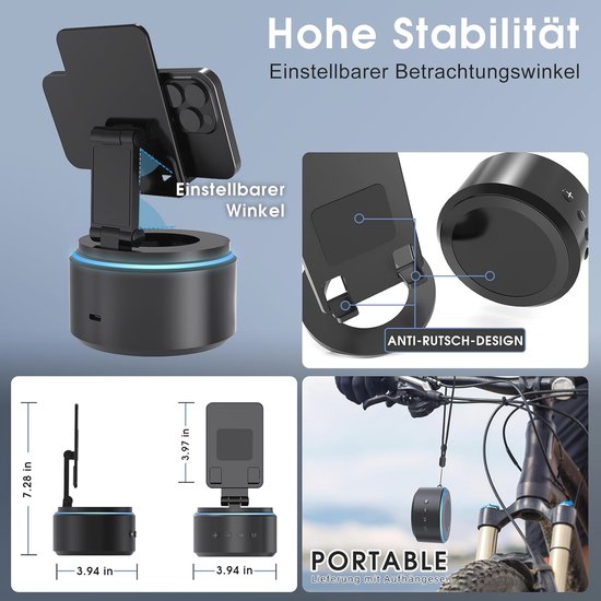 Bluetooth-luidspreker met Telefoonstandaard - Cadeaus voor Mannen en Kerstmis - Grappige Muziekbox en Gadgets voor Hem van Gadgy — afbeelding 4