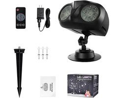 Comnox - Kerst Sneeuwval Projector - Uil Vorm - LED Snowflake Light - Kerst Verlichting- Outdoor Landscape Projection - Stroboscoop - DMX Stage Light - Sneeuvlok Projector - Outdoor - Christmas Snowflakes Lights