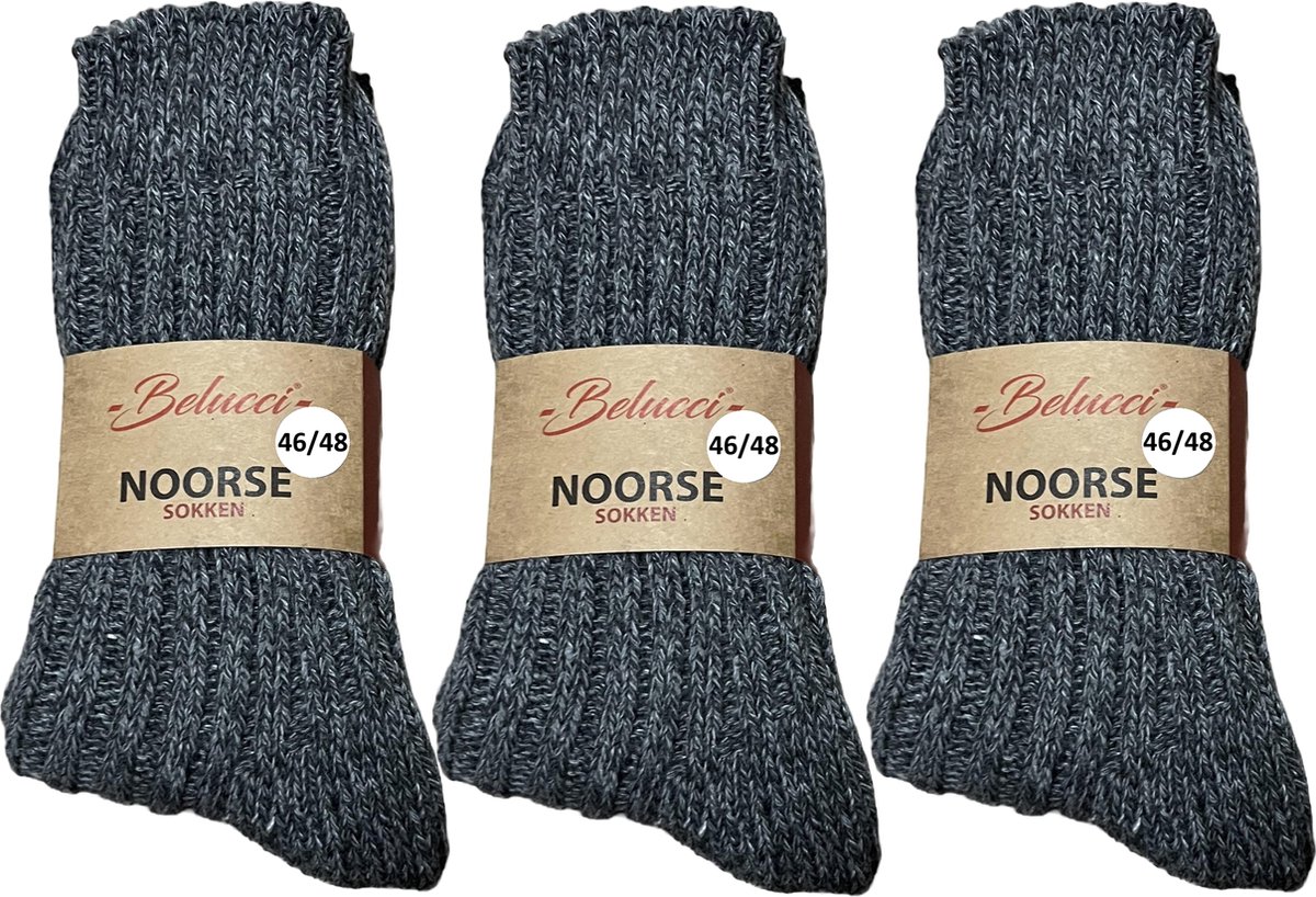 Belucci Noorse Wollen Sokken 6 paar Maat 46/48
