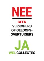 Deursticker geen verkoper, wel collectanten transparant - Geen deur aan deur verkoop sticker transparant - Anti colportage sticker transparant - Aan de deur wordt niet gekocht - Deursticker transparant