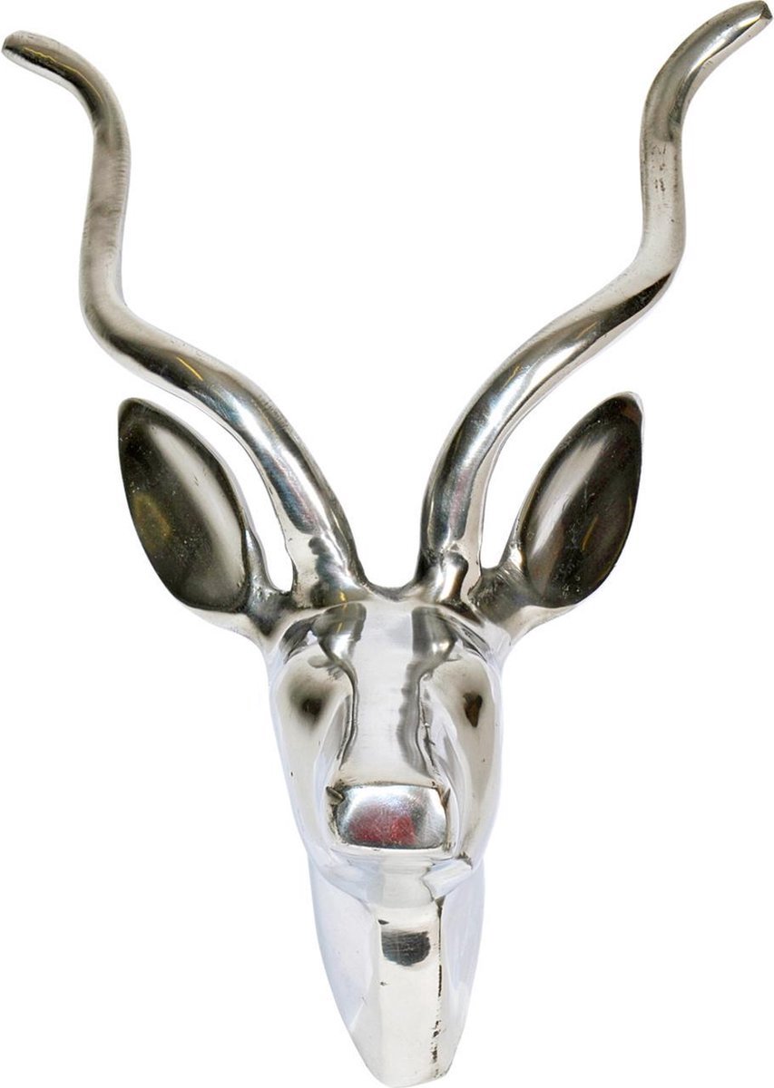 ZoeZo Design - wanddecoratie - gewei - zilver - metaal - bok - hert - rendier - 30 x 20 x 15 cm