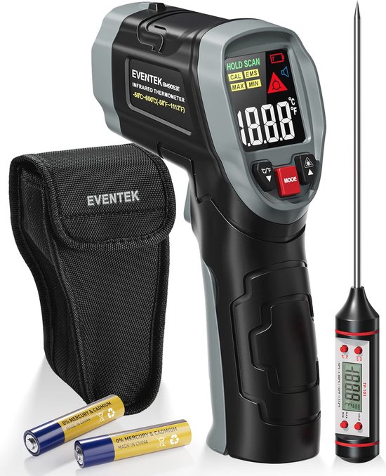 Infrarood thermometer, laserthermometer, temperatuurmeter -50 °C ~ 880