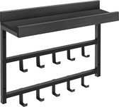 IN.HOMEXL Tridente Kapstok – Industrieel Vintage Stijl Kapstokken – 10 Zwarte Haken – 60.5x15x45 cm