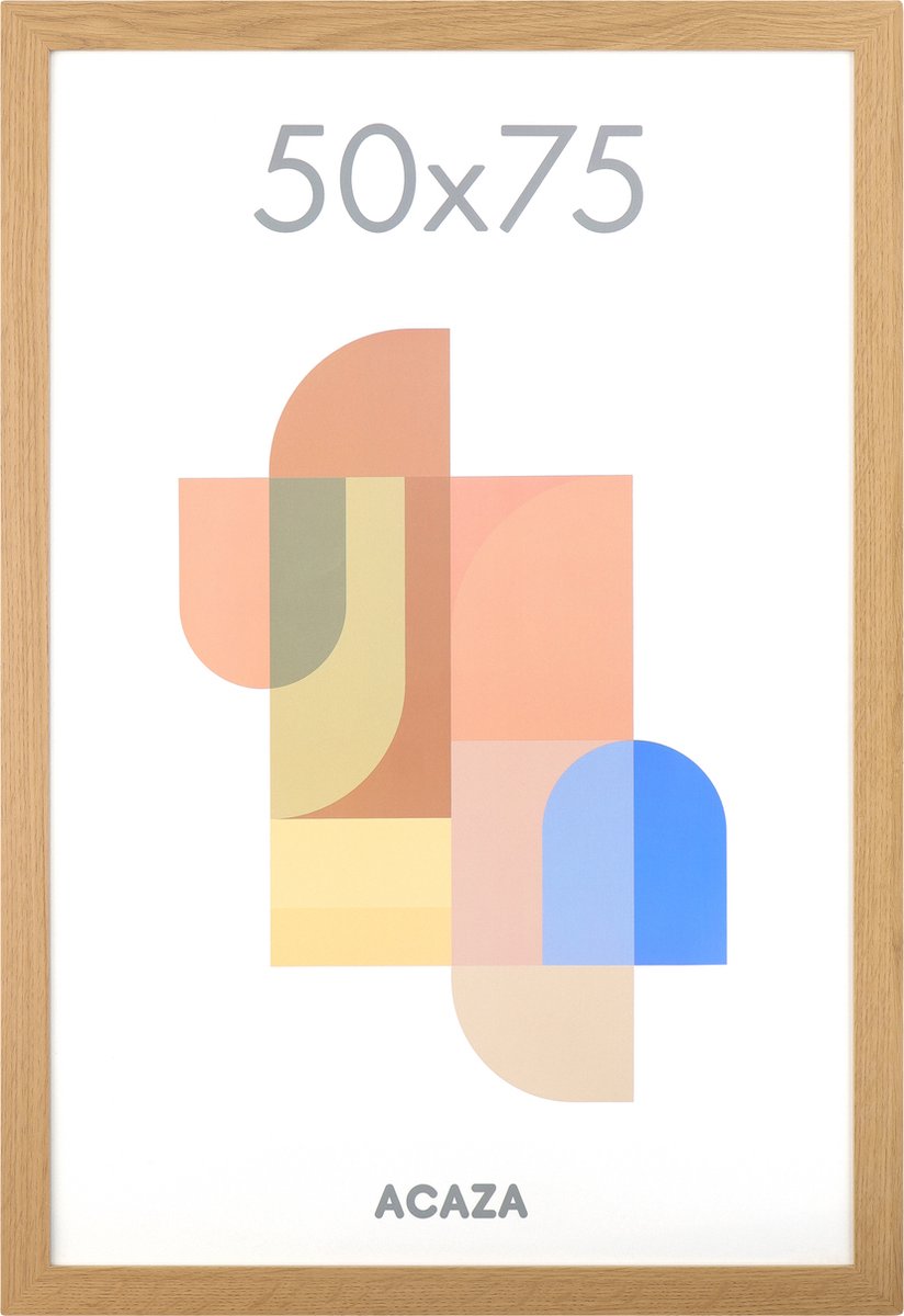ACAZA Fotolijst - Fotokader - Fotolijst 50x75 cm - Fotokader 50x75 cm - MDF Hout - Warme Eik