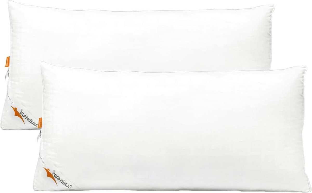 Set van 2 hoofdkussens om te slapen 100% ademend katoen premium hotelcollectie zacht bedkussen - hoofdkussens - slaapkussen 40 x 80 cm hoofdkussen