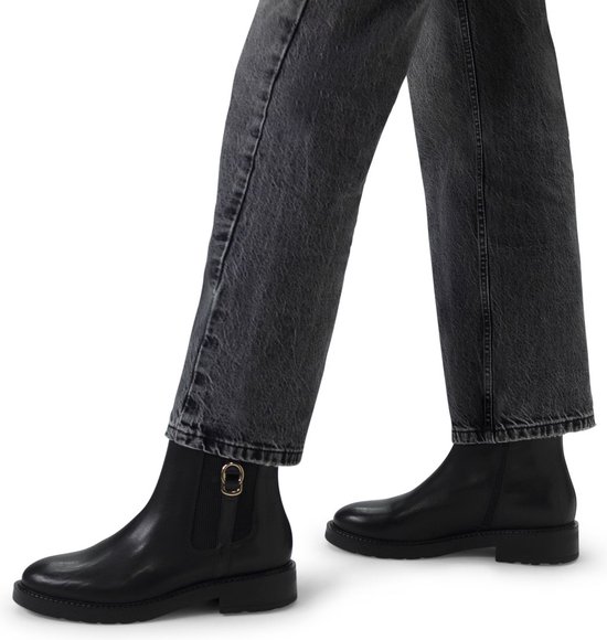 Manfield Femme Bottines en cuir noir Taille 37 bol