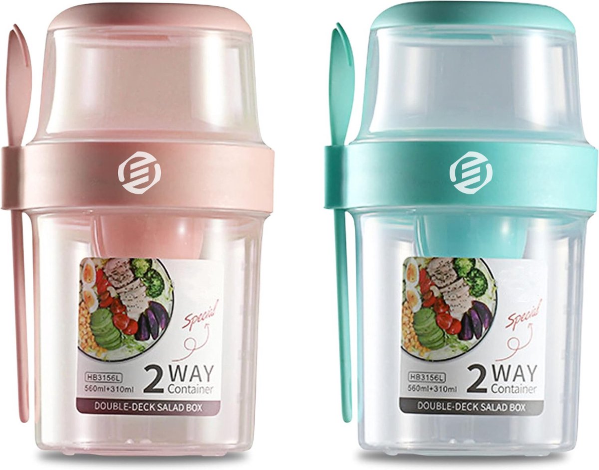 Equivera Overnight Oats Potjes - Muesli Beker - Mason Jar - Havermout - Set - Must have voor jouw ontbijt