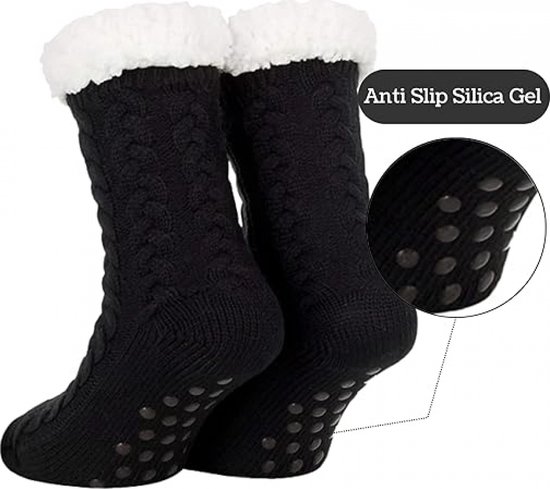 WYTartist Slipper sokken met noppen, voor heren, super zacht, warm, behaaglijk, wollig, met fleece gevoerde wintersokken voor thuis, Grijs, Eén maat WYTartist Slipper sokken met noppen, voor heren, super zacht, warm, behaaglijk, wollig, met fleece gevoerde wintersokken voor thuis, Grijs, Eén maat