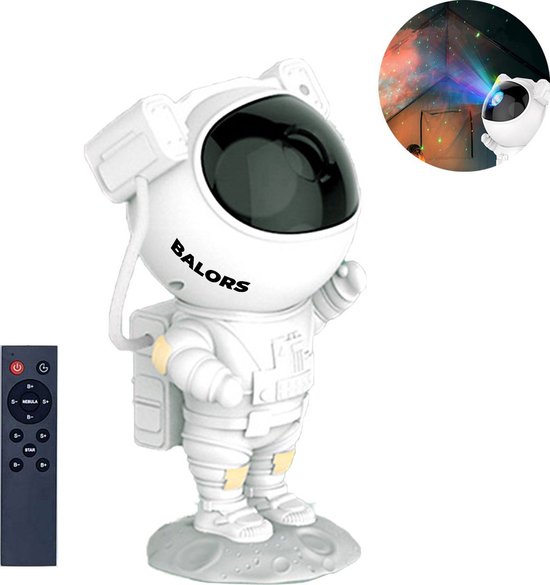 BALORS® Led Sterren Projector Astronaut - Sterren projector - Star Galaxy Projector - Sterrenhemel - Nachtlampje met afstandsbediening - USB - Wit - 15+ RGB kleuren - Sterrenprojector - Sterren projector Kind en Baby - Sterrenprojector kinderkamer
