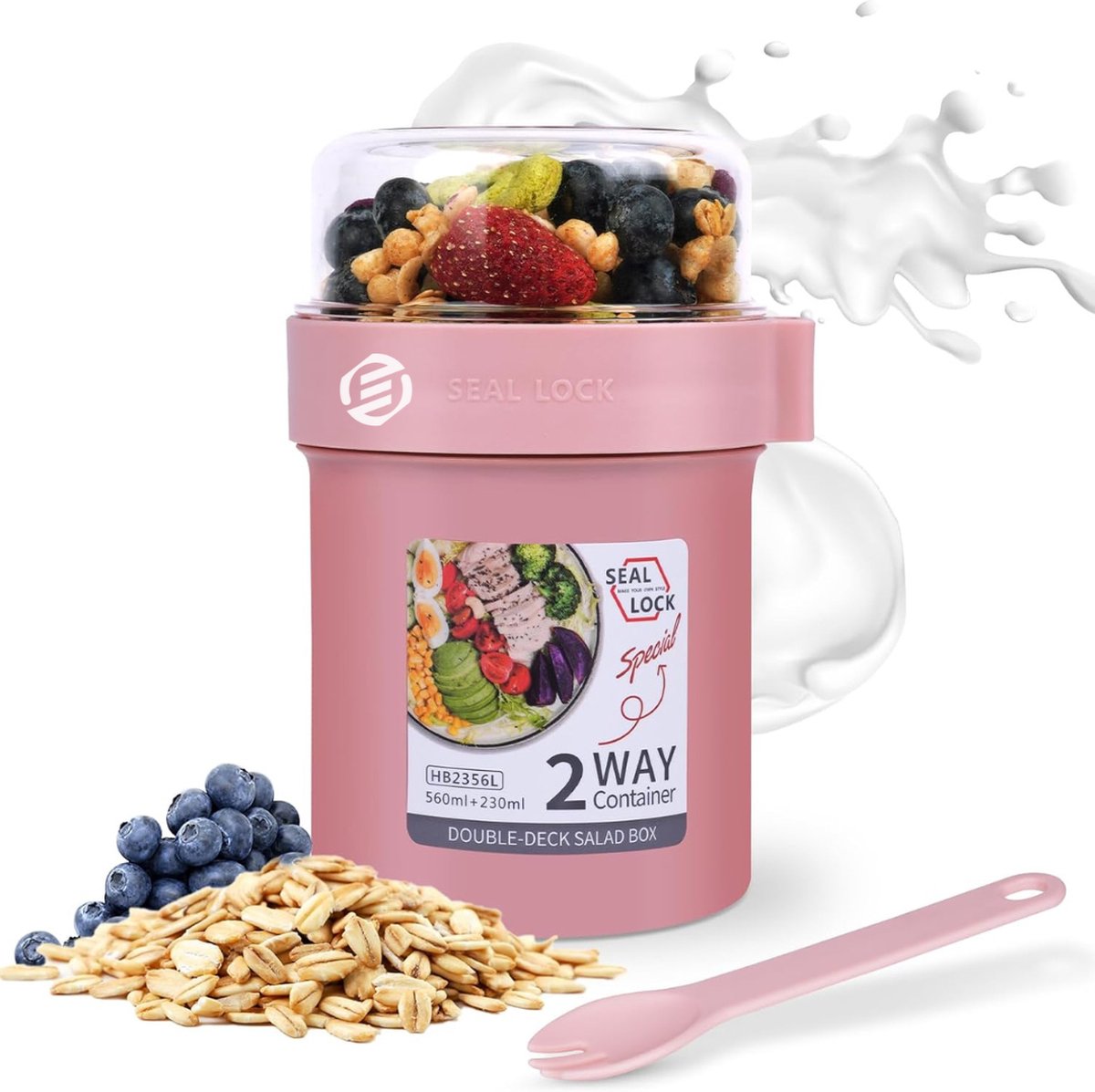Equivera Overnight Oats Potjes - Muesli Beker - Mason Jar - Havermout - Set - Must have voor jouw ontbijt