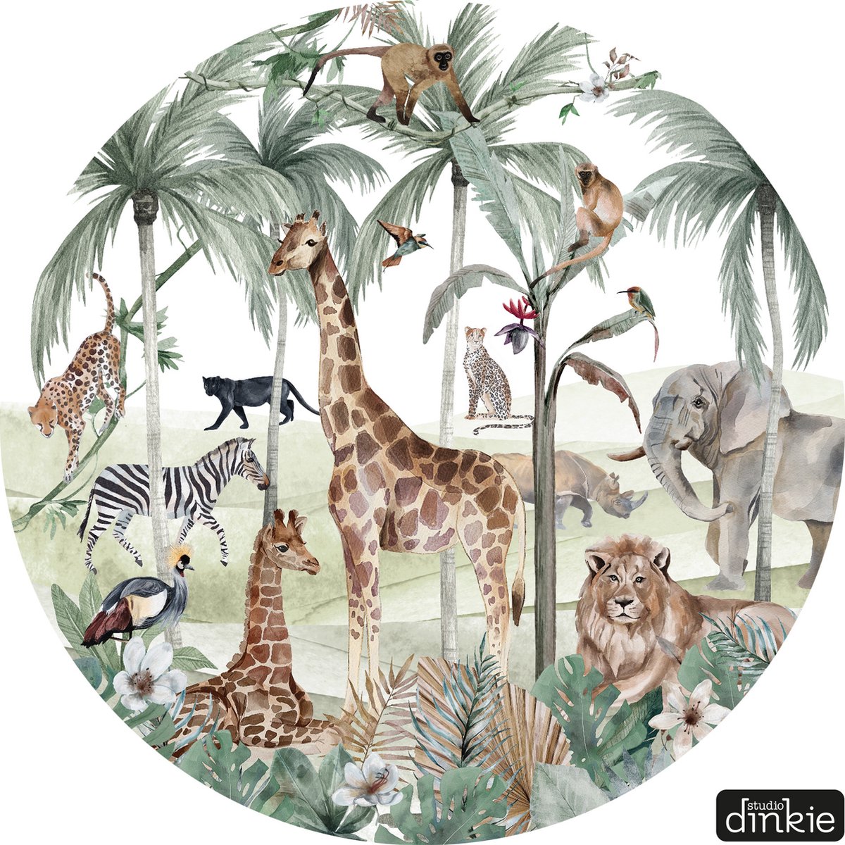 Studio Dinkie | Muurcirkel Jungle Jive | Babykamer | Kinderkamer | Decoratie